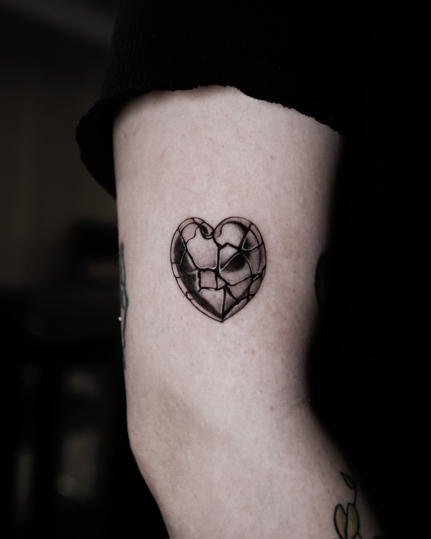 Broken Heart - Black and Grey Tattoo by San Francisco Tattoo Artist ZKINK