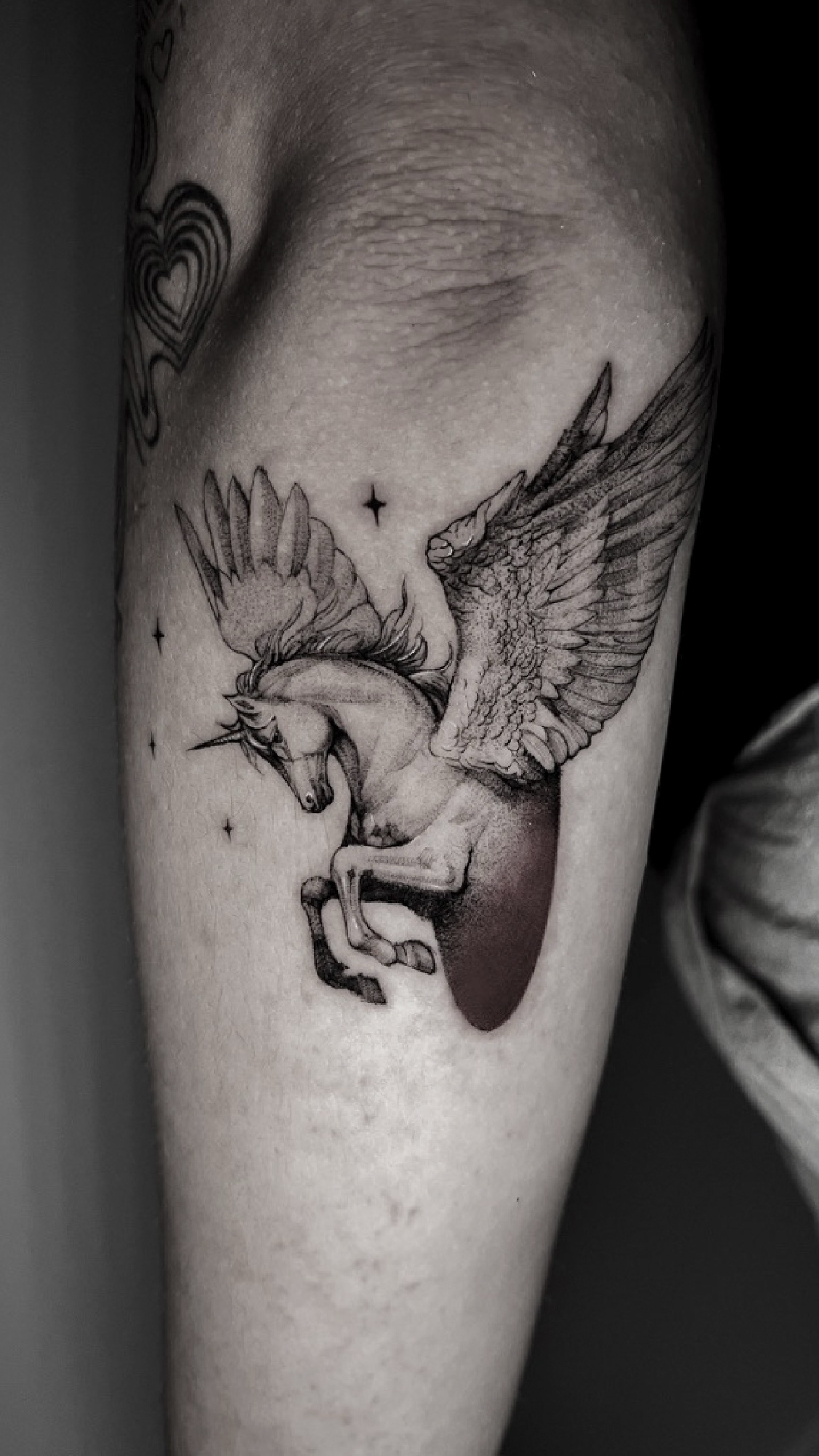 Unicorn - Black and Grey Tattoo by San Francisco Tattoo Artist ZKINK