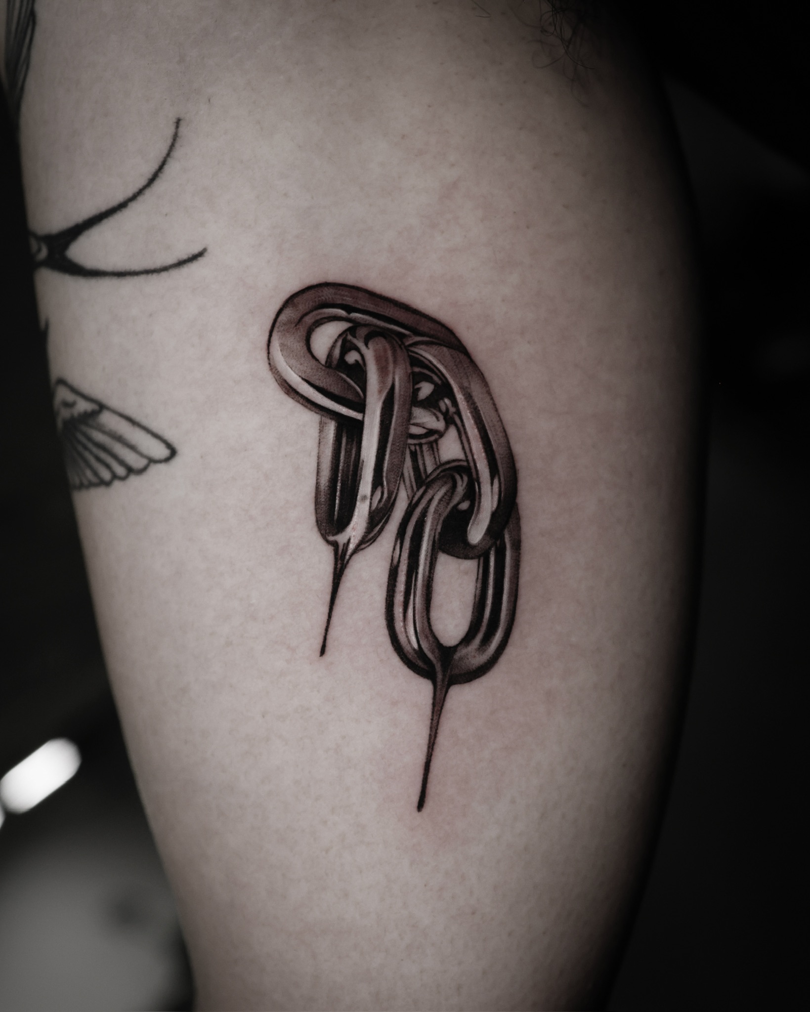 Chrome Chain - Black and Grey Tattoo by San Francisco Tattoo Artist ZKINK