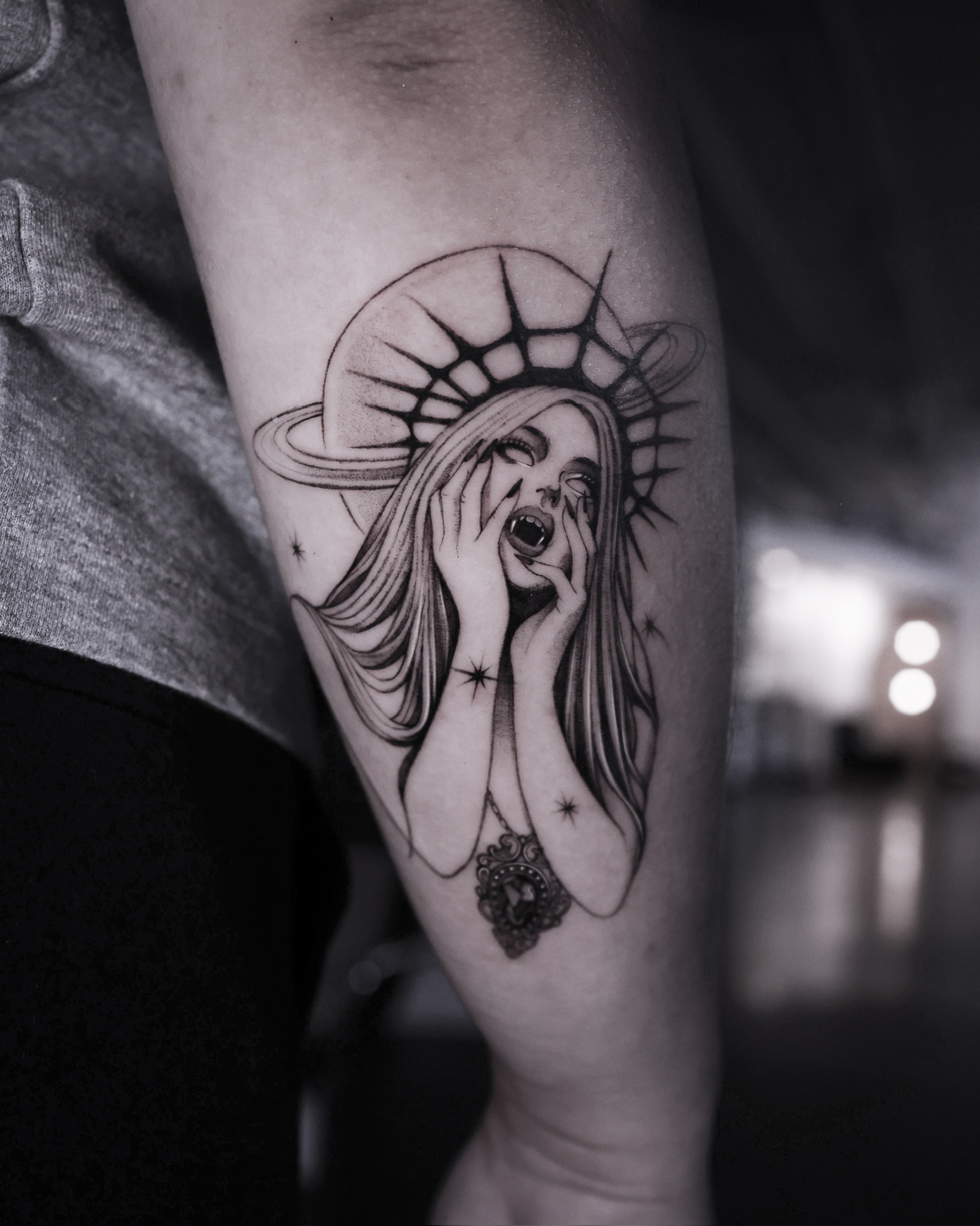 Lady Ana - Black and Grey Tattoo by San Francisco Tattoo Artist ZKINK