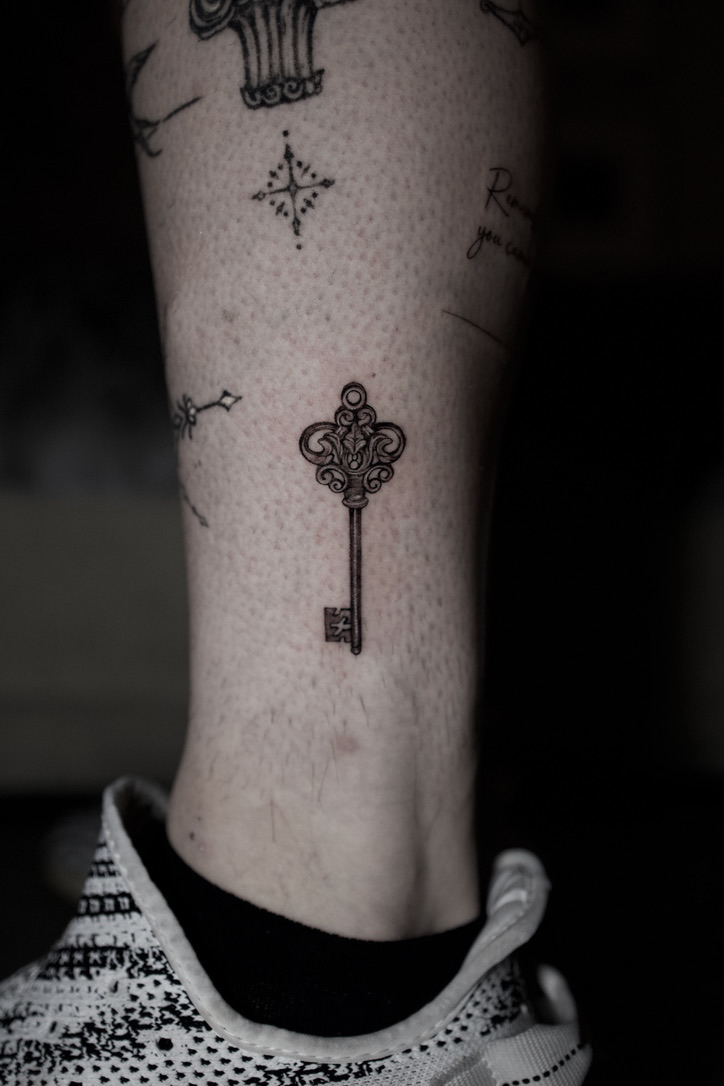 Pablo Key - Black and Grey Tattoo by San Francisco Tattoo Artist ZKINK